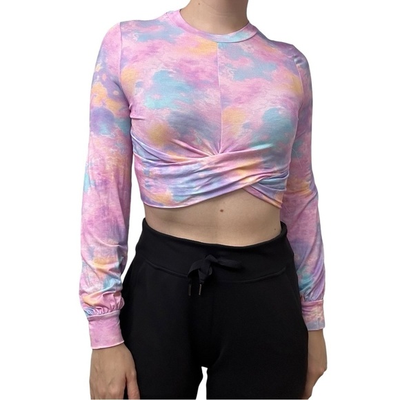 LoveShackFancy x Beach Riot Crop Top Long Sleeve Pastel Pink Size Extra Small - Picture 1 of 7